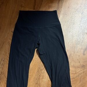 Black High-Waist Full length Ribbed Leggings